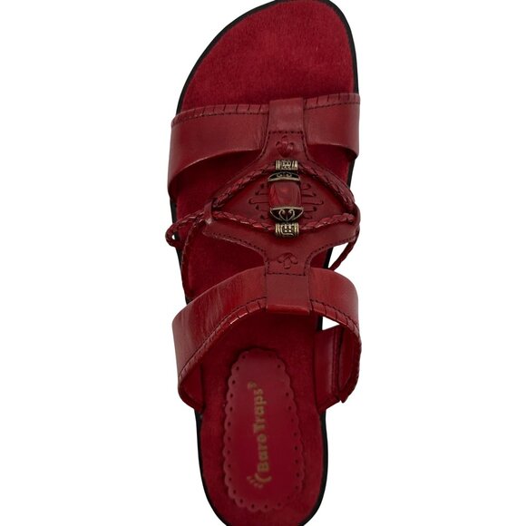 Baretraps Womens Olinda Red Leather Wedge Sandals Size 10M - Picture 6 of 12